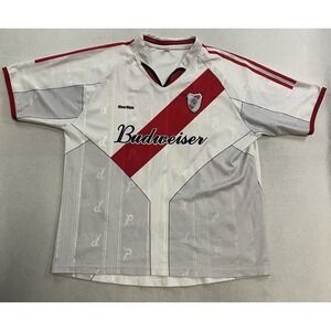 Vintage River Plate Jersey Men's Size XL Red White Futbol Soccer Argentina